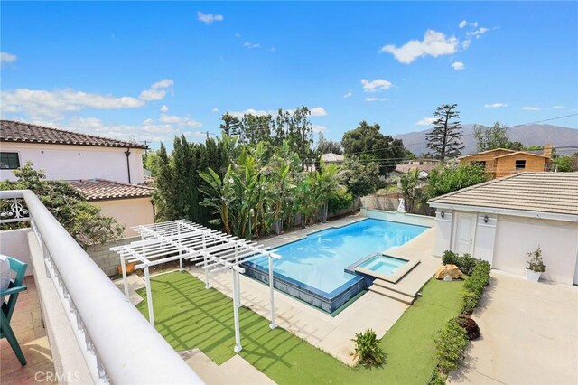 67 W Wistaria Ave, Arcadia, CA 91007 - view of swimming pool with a pool with connected hot tub