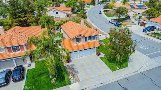bird's eye view with a residential view