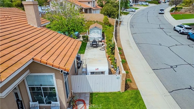 aerial view with a residential view