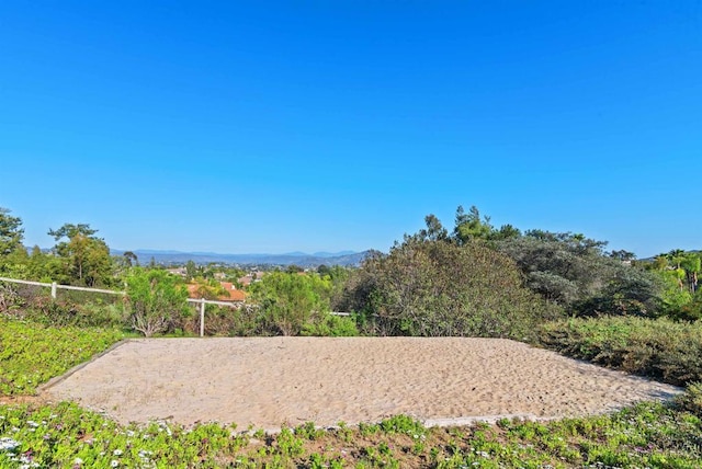 exterior space featuring a mountain view