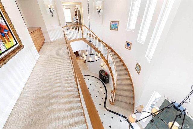 6312 Camino Marinero, San Clemente, CA 92673 - staircase with healthy amount of natural light and a high ceiling