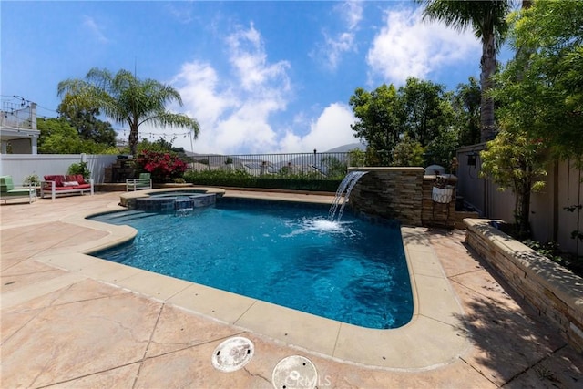 5530 Van Gogh Way, Yorba Linda, CA 92887 - view of pool featuring a fenced backyard, a patio area, and a pool with connected hot tub