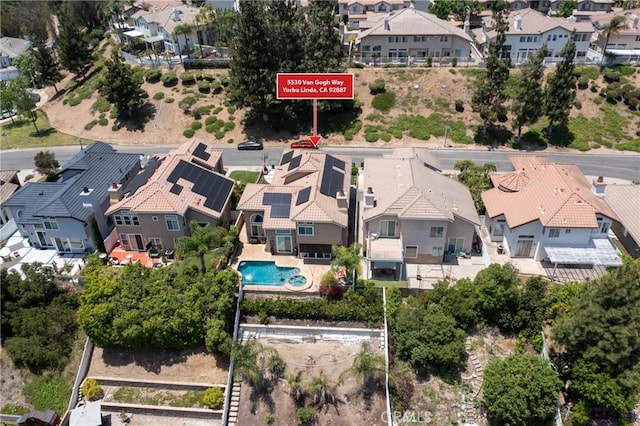 5530 Van Gogh Way, Yorba Linda, CA 92887 - aerial view of residential area with a pool