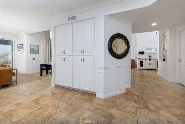 5530 Van Gogh Way, Yorba Linda, CA 92887 - corridor with ornamental molding and recessed lighting