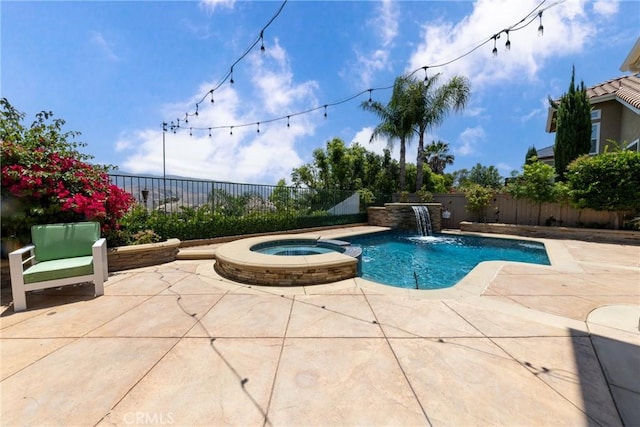 5530 Van Gogh Way, Yorba Linda, CA 92887 - view of swimming pool featuring a pool with connected hot tub, a patio area, and a fenced backyard