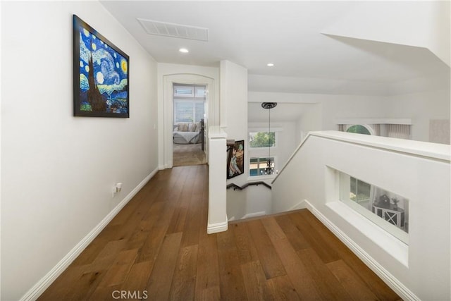 5530 Van Gogh Way, Yorba Linda, CA 92887 - hall with wood finished floors and recessed lighting