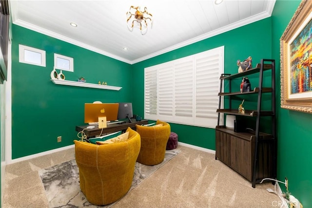 5530 Van Gogh Way, Yorba Linda, CA 92887 - living area featuring carpet flooring, recessed lighting, and ornamental molding