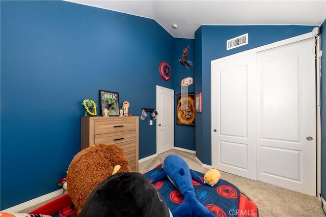 5530 Van Gogh Way, Yorba Linda, CA 92887 - carpeted bedroom with lofted ceiling and a closet