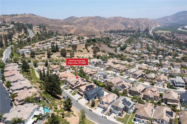 5530 Van Gogh Way, Yorba Linda, CA 92887 - aerial overview of property's location featuring nearby suburban area