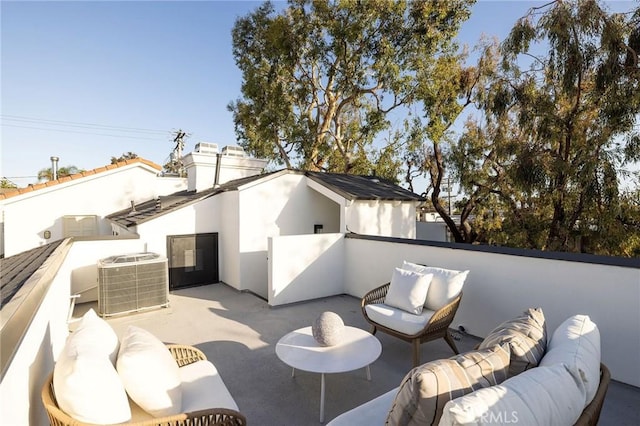 502 Jasmine Ave Unit A, Corona Del Mar, CA 92625 - view of patio with outdoor lounge area and cooling unit