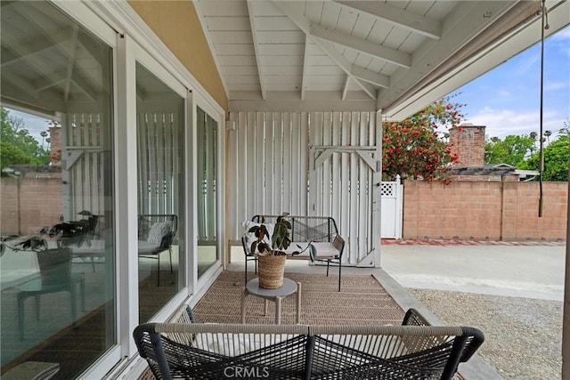 view of patio with fence
