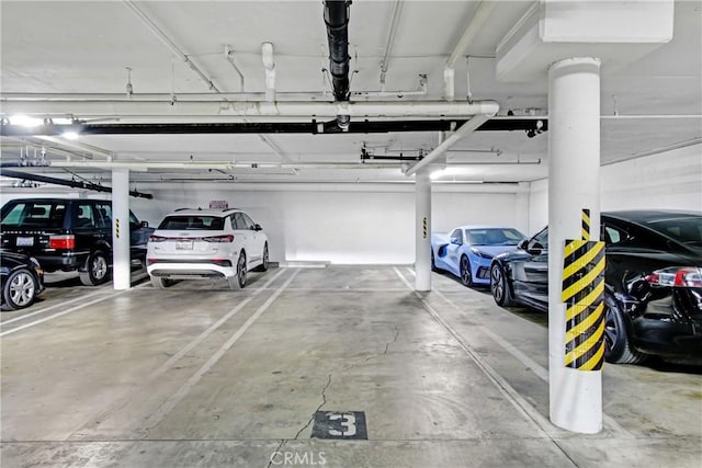 view of parking garage