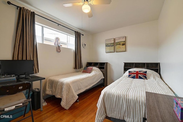2030 Lomita Park Pl, Lomita, CA 90717 - bedroom with ceiling fan and wood finished floors