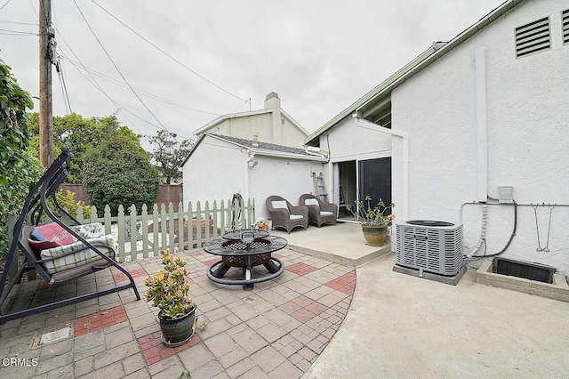 2030 Lomita Park Pl, Lomita, CA 90717 - view of patio / terrace with an outdoor fire pit, fence, and cooling unit