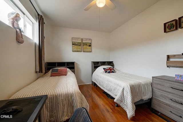 2030 Lomita Park Pl, Lomita, CA 90717 - bedroom featuring a ceiling fan, baseboards, and wood finished floors