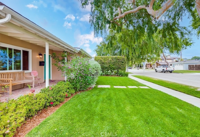 view of yard featuring a porch