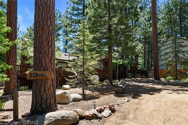 view of yard featuring a deck