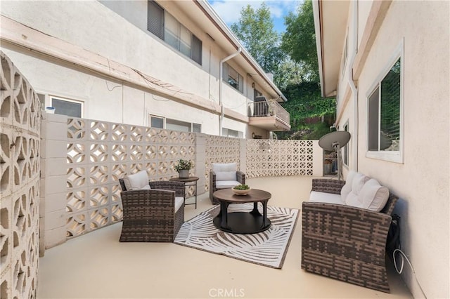 view of patio / terrace with an outdoor hangout area