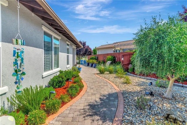 view of yard with fence