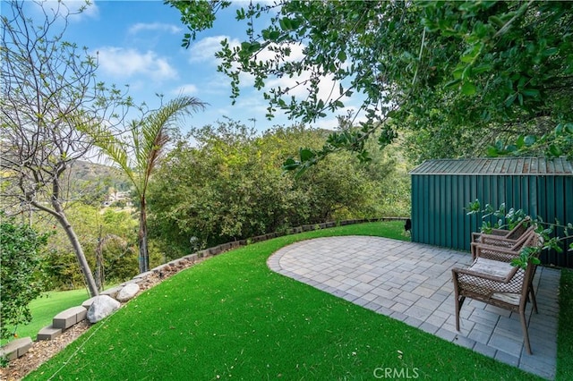 3564 Poppy Dr, Calabasas, CA 91302 - view of yard with an outbuilding and a patio