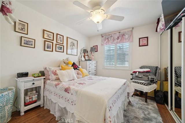 6253 Hamilton Ct, Chino, CA 91710 - bedroom with wood finished floors and ceiling fan
