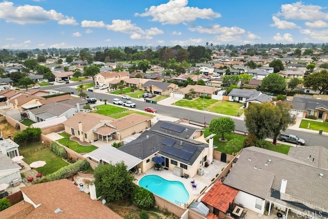 6253 Hamilton Ct, Chino, CA 91710 - aerial perspective of suburban area featuring a pool