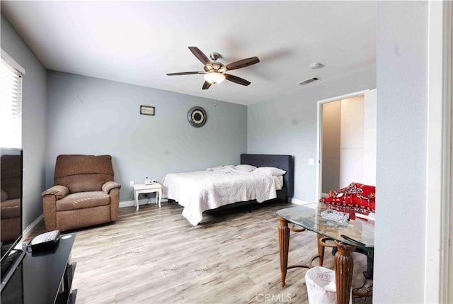 26376 Mahaffey, Menifee, CA 92586 - bedroom with light wood-style floors and a ceiling fan