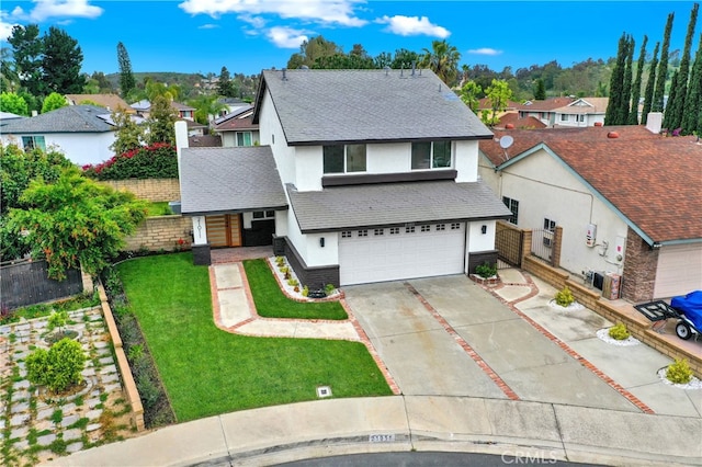 21011 N Hampton Way, Lake Forest, CA 92630 - view of front of home featuring stucco siding, a residential view, driveway, an attached garage, and a shingled roof