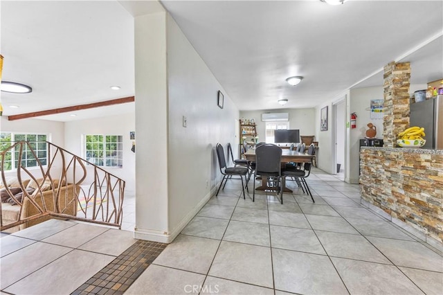 40481 Sage Rd, Hemet, CA 92544 - dining room with light tile patterned flooring and a wall mounted air conditioner