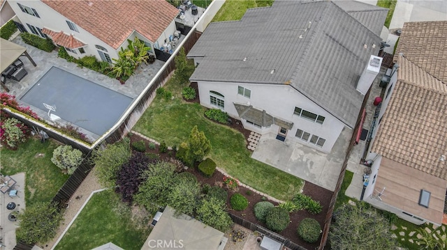 aerial view with a residential view