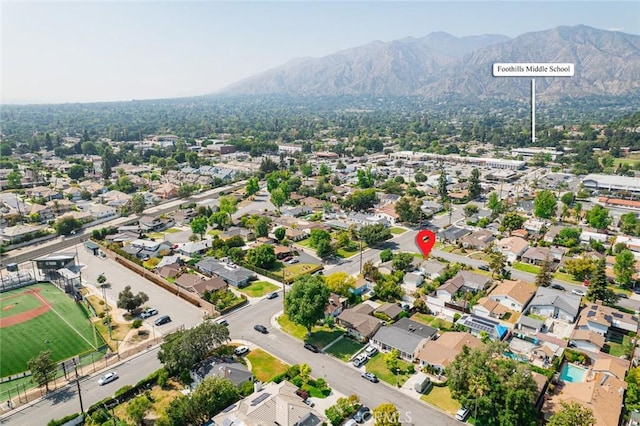 204 E Floral Ave, Arcadia, CA 91006 - aerial view of residential area featuring a mountainous background