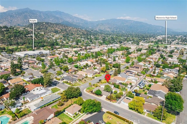 204 E Floral Ave, Arcadia, CA 91006 - aerial view of residential area featuring mountains