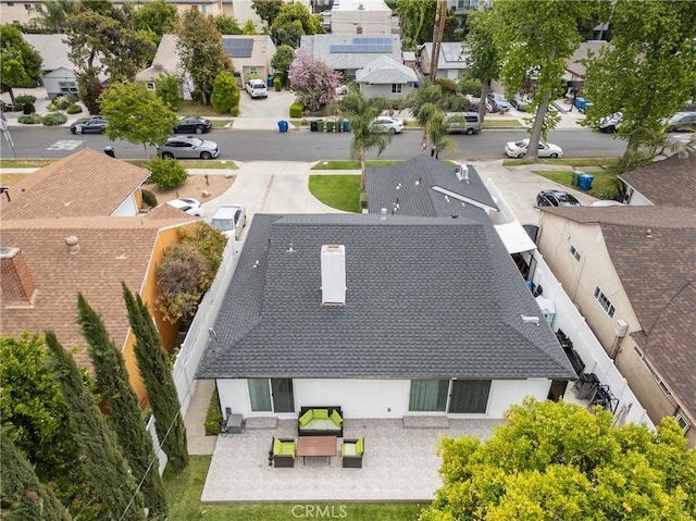 drone / aerial view with a residential view