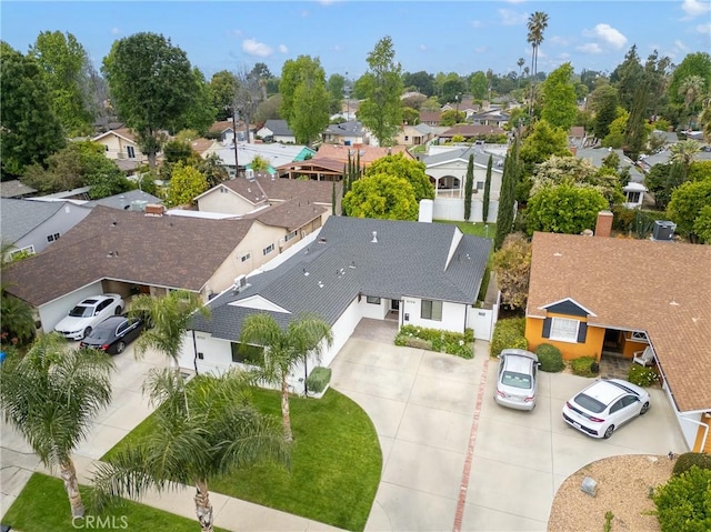 drone / aerial view with a residential view