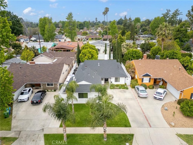 aerial view featuring a residential view
