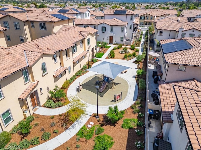 drone / aerial view with a residential view