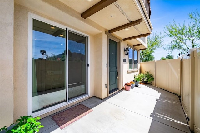 view of patio with fence