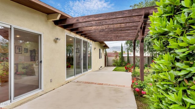 10424 Mcvine Ave, Sunland, CA 91040 - view of patio / terrace featuring fence and a pergola