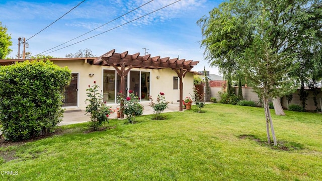 10424 Mcvine Ave, Sunland, CA 91040 - rear view of property featuring a pergola, a patio area, and stucco siding