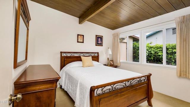 10424 Mcvine Ave, Sunland, CA 91040 - carpeted bedroom featuring wooden ceiling