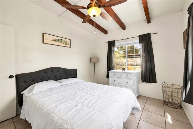 74825 Alta Loma Dr Unit 29, Palms, CA 92277 - bedroom with light tile patterned floors, ceiling fan, and baseboards