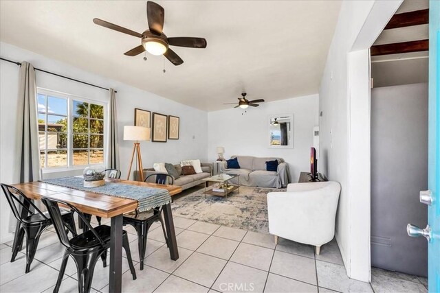 74825 Alta Loma Dr Unit 29, Palms, CA 92277 - dining area featuring a ceiling fan and light tile patterned flooring