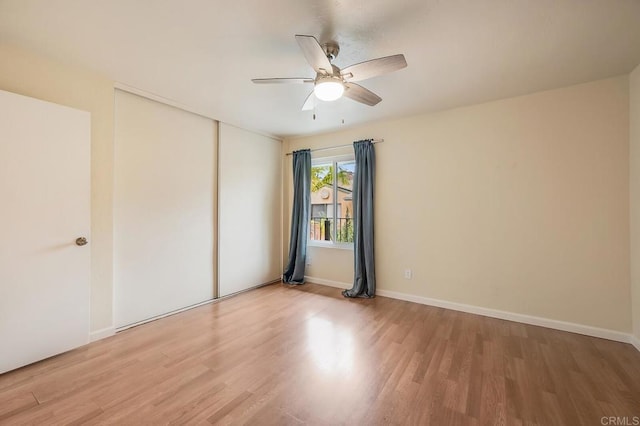 552 Canyon Dr Unit 15, Oceanside, CA 92054 - empty room featuring light wood-type flooring, a ceiling fan, and baseboards