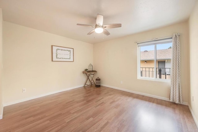 552 Canyon Dr Unit 15, Oceanside, CA 92054 - empty room featuring light wood-style floors, ceiling fan, and baseboards