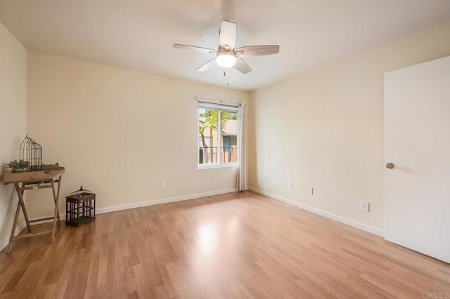 552 Canyon Dr Unit 15, Oceanside, CA 92054 - unfurnished room with light wood-style flooring, a ceiling fan, and baseboards