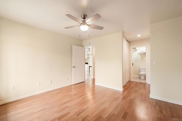 552 Canyon Dr Unit 15, Oceanside, CA 92054 - empty room featuring light wood-type flooring, ceiling fan, baseboards, and recessed lighting