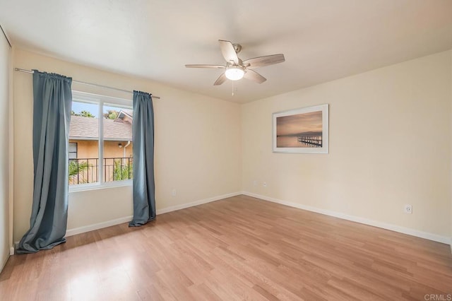 552 Canyon Dr Unit 15, Oceanside, CA 92054 - empty room featuring light wood-type flooring, a ceiling fan, and baseboards