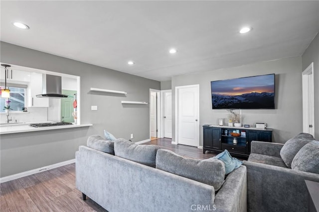 22702 Menlo Ave, Torrance, CA 90502 - living area featuring wood finished floors, recessed lighting, and baseboards