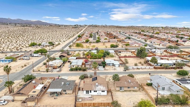 bird's eye view featuring a mountain view and a residential view