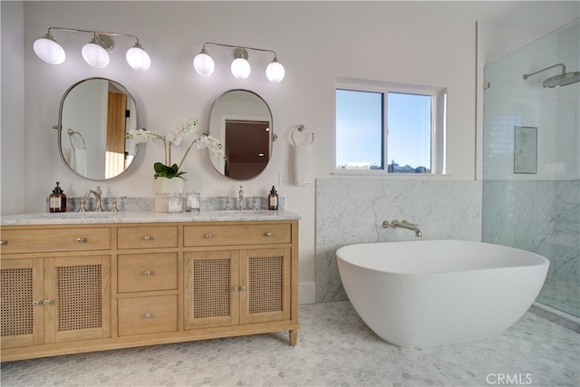 582 Paseo St, Arroyo Grande, CA 93420 - full bath with a shower, a soaking tub, and double vanity